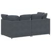 vidaXL Modular Sofa with Cushions Velvet Dark Grey