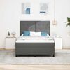 vidaXL Box Spring Bed Dark Grey and White 137 x 190 cm Fabric