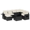 vidaXL 9 Piece Garden Sofa Set with Cushions Black Poly Rattan