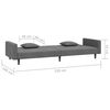 vidaXL 2-Seater Sofa Bed with Two Pillows Dark Grey Velvet