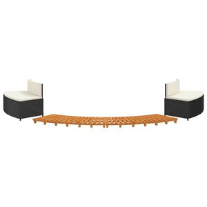 vidaXL Hot Tub Surround Black Poly Rattan and Solid Wood Acacia