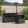 vidaXL Garden Sofa Set with Storage 5 pcs Black Poly rattan
