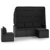 vidaXL 4 Piece Garden Sofa Set with Cushions Black Poly Rattan