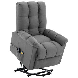 vidaXL Stand Up Massage Chair | Light grey | Polyester, Plywood, Iron, PP Cotton