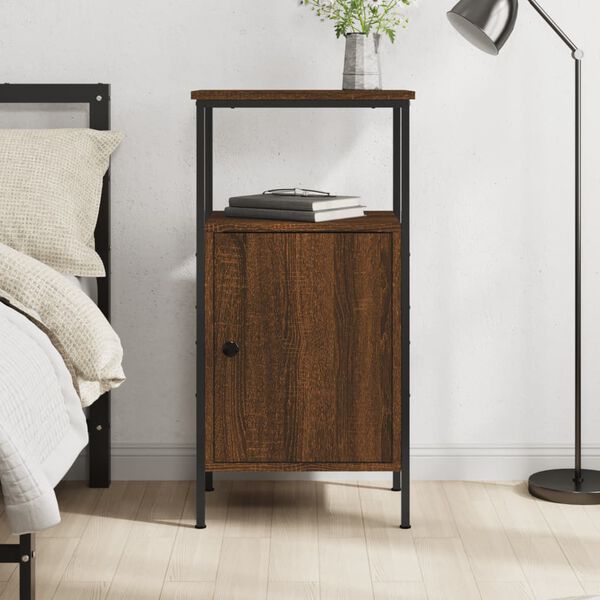 vidaXL Bedside Cabinet Brown Oak 41x31x80 cm Engineered Wood
