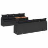 vidaXL Garden Sofa Set 7 pcs Black