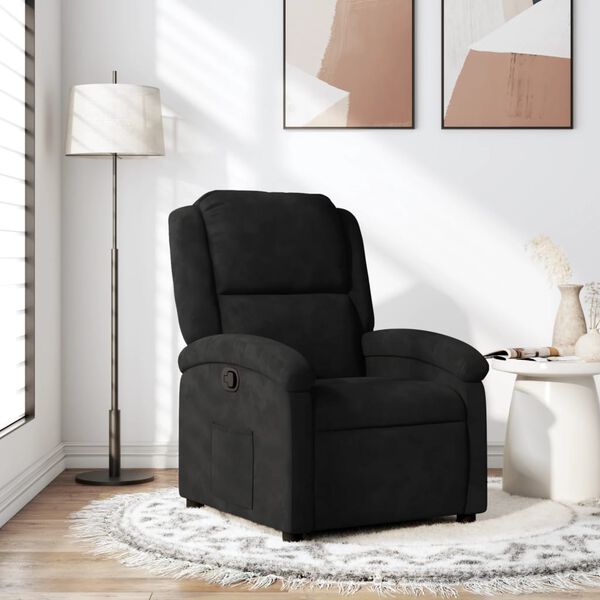 vidaXL Recliner Chair Black Velvet
