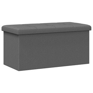 vidaXL Storage Bench Foldable Light Grey Faux Linen