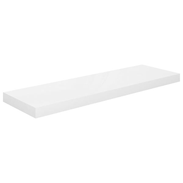 vidaXL Floating Wall Shelf High Gloss White 80x23.5x3.8 cm MDF
