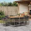 vidaXL 11 Piece Garden Dining Set with Cushions Grey Poly Rattan
