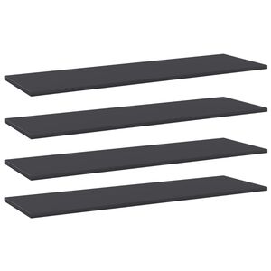 vidaXL Bookshelf Boards 4 pcs Grey 100x30x1.5 cm Engineered Wood