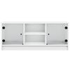 vidaXL TV Cabinet with Glass Doors White 102x37x42 cm