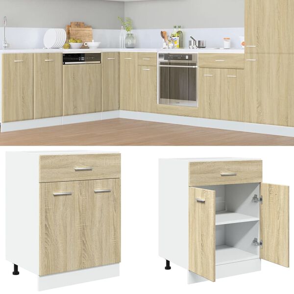 vidaXL Drawer Bottom Cabinet Lyon Sonoma Oak 60x46x81.5 cm Engineered Wood