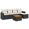 vidaXL 6 Piece Garden Sofa Set with Cushions Black Poly Rattan