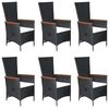 vidaXL 7 Piece Garden Dining Set Poly Rattan Black