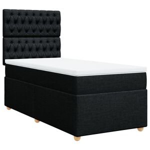 vidaXL Box Spring Bed with Mattress Black King Single Fabric