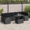 vidaXL Garden Sofa Set with Cushion 8 pcs Black Poly rattan
