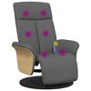 vidaXL Massage Recliner Chair with Footrest Dark Grey Fabric