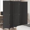 vidaXL Room Divider&nbsp;5 Panels Black Solid Wood Paulownia