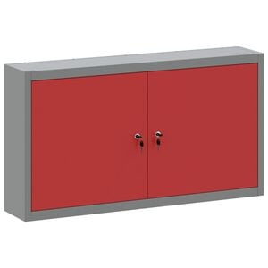 vidaXL Tool Cabinet with Shelf Red and Grey 100 x 20 x 55 cm Steel