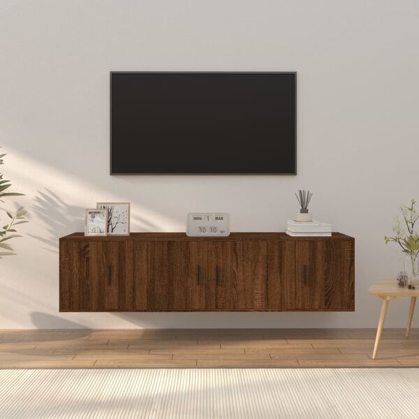vidaXL 3 Piece TV Cabinet Set Brown Oak Engineered Wood