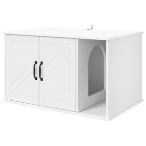 vidaXL Cat House White 85 x 55 x 50.5 cm Engineered Wood