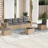vidaXL 7 Piece Garden Sofa Set with Cushions Beige Poly Rattan