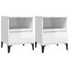 vidaXL Bedside Cabinets 2 pcs High Gloss White 40x35x50 cm