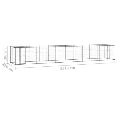 vidaXL Outdoor Dog Kennel Steel with Roof 26.62 m²