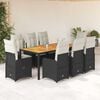 vidaXL 9 Piece Garden Bistro Set with Cushions Black Poly Rattan