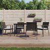 vidaXL 5 Piece Garden Dining Set with Cushions Poly Rattan and Steel