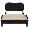 vidaXL Bed Frame without Mattress "Hvar" Black 90x190 cm Fabric