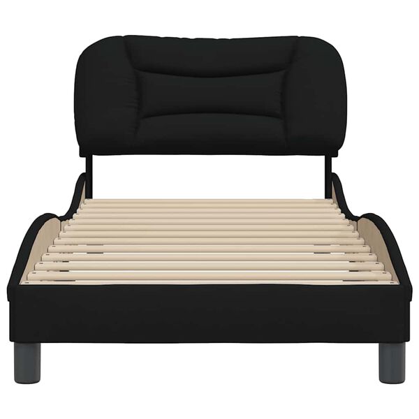 vidaXL Bed Frame without Mattress "Hvar" Black 90x190 cm Fabric