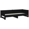 vidaXL Pull-out Day Bed without Mattress Black 2x(90x190) cm