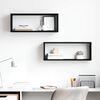 vidaXL Wall Cube Shelf 2 pcs Black 60x15x23 cm Engineered Wood