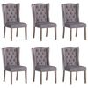 vidaXL Dining Chairs 6 pcs Grey Velvet