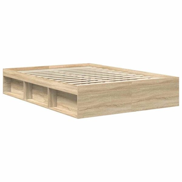 vidaXL Bed Frame without Mattress Sonoma Oak 150x200 cm King Size King Size
