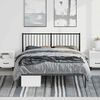 vidaXL Metal Bed Frame without Mattress with Headboard Black 150x200cm