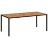 vidaXL Garden Table Black 190 x 90 x 75 cm Poly Rattan
