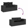 vidaXL 8 Piece Garden Sofa Set with Cushions Black Poly Rattan