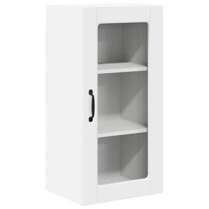 vidaXL Wall Glass Cabinet LUCCA White 40 x 31 x 80 cm Engineered Wood