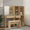 vidaXL Dressing Table Set with LED Sonoma Oak Engineered Wood