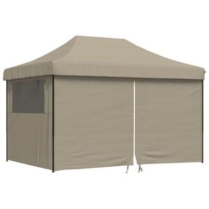 vidaXL Party Tent 410 x 279 x 315 cm Taupe with Black Frame