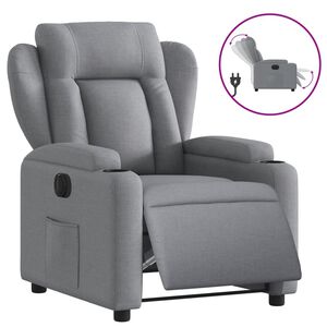 vidaXL Electric Recliner Chair Light Grey Fabric