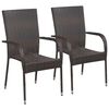 vidaXL 3 Piece Garden Dining Set Poly Rattan Brown