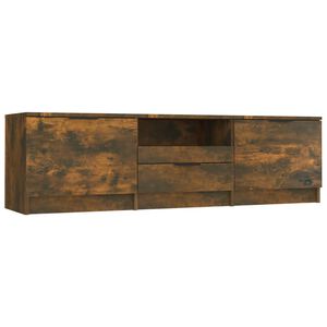 vidaXL TV Cabinet | Smoked Oak | Engineered Wood | 140 cm width | TV Cabinet