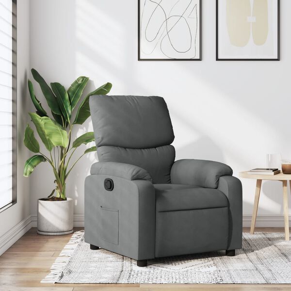 vidaXL Recliner Chair Dark Grey Fabric