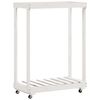 vidaXL Log Holder with Wheels White 76.5x40x108 cm Solid Wood Pine