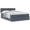 vidaXL Ottoman Bed with Mattress Dark Grey Queen Velvet