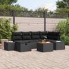 vidaXL Garden Sofa Set with Cushion 7 pcs Black Poly rattan